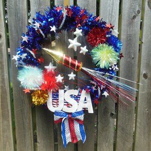 18" Handmade Patriotic Wreath